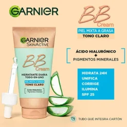 GARNIER Bb Cream|Hidratación<BB Cream Piel Mixta A Grasa SPF20