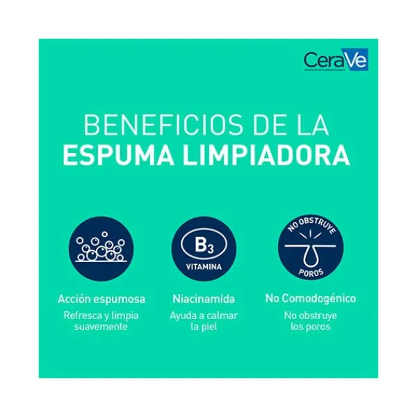 CERAVE Espuma Limpiadora Facial|Hidratantes Faciales<Gel Limpiador Espumoso